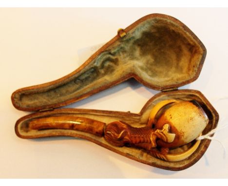 Meerschaum eagle claw pipe with case A/F
