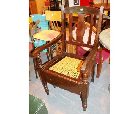 Cane seated armchair and a Upholstered armchair and a bedroom chair
