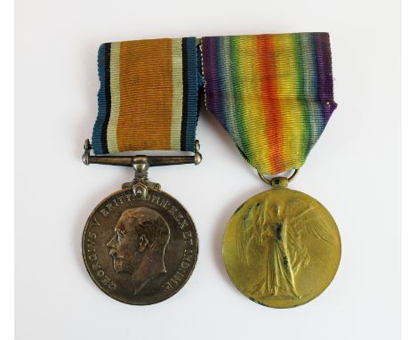 Two WWI medals with ribbons to C-3277 Cpl. C. Beckham K R Rif