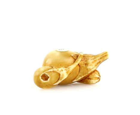 An ivory netsuke of egg-plants, signed HosaiProvenance: The Property of a Lady. From a Private Collection acquired by her Gre