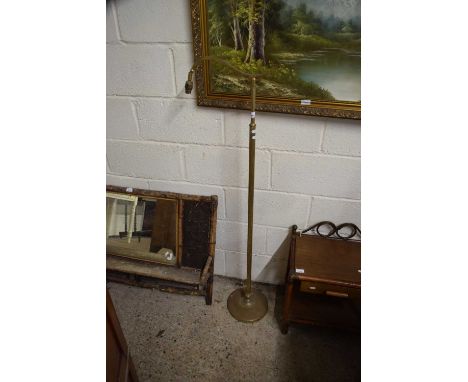 BRASS FINISH EARLY 20TH CENTURY ADJUSTABLE STANDARD LAMP, 138CM HIGH