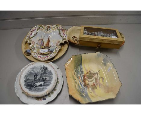 MIXED LOT : DOULTON FAMOUS SHIPS BOWL, A DOULTON SIR ROGER DE COVERLEY OVAL DISH PLUS VARIOUS OTHERS AND A COLLECTION OF SMAL
