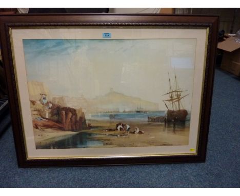 South Bay Scarborough colour print after J M W Turner
