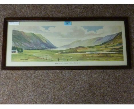 Railwayana - Carriage print 'Loch Garry Dalnaspidal Perthshire' after Edward Lawson  24cm x 62cm
