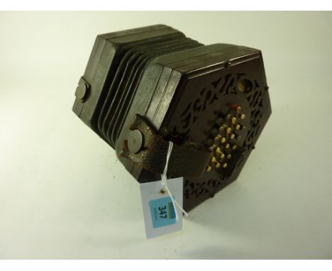 19th century rosewood cased hexagonal 24 button concertina by Metzler & Co Marlborough Street London