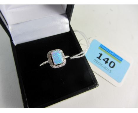 Opal dress ring stamped 925