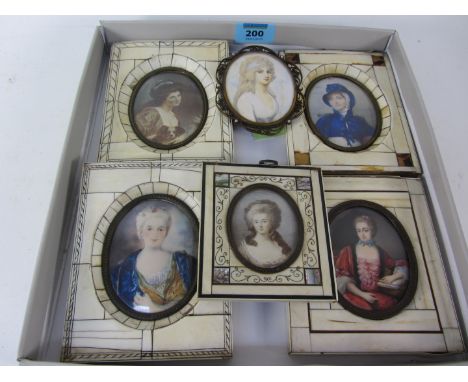 Collection of late 19th/early20th century portrait miniatures (6)