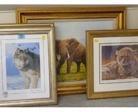 'Little Princess', 'Enigmatic' 'Tiger Tiger' and 'Winter Sun' four limited edition prints after Stephen Gayford and one other