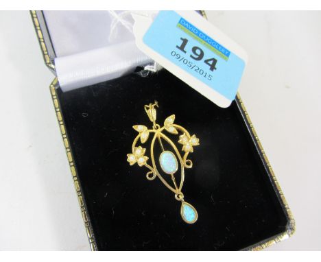 Gold plated opal pendant