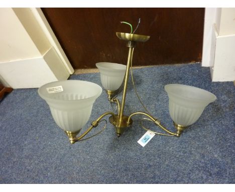 Set of three comtemporary three branch light fittings H40cm 