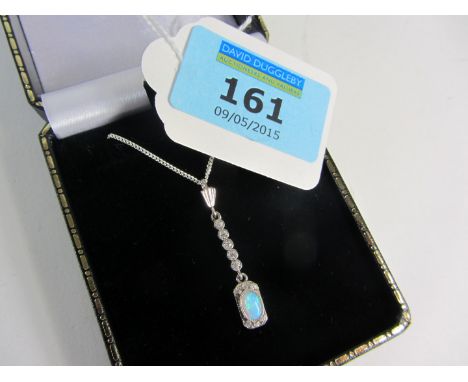 Opal pendant necklace stamped 925