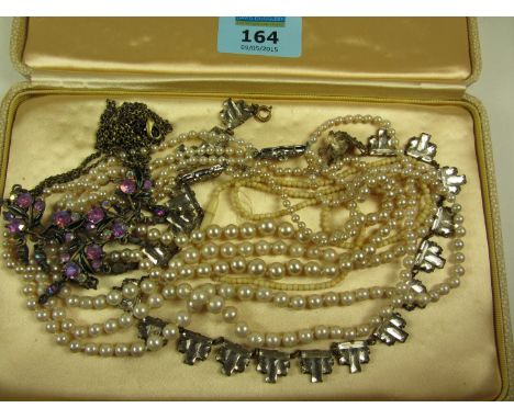 Necklaces - pearl, Art Deco etc in one box