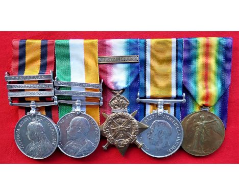 British Army Boer War &amp;amp; WW1 1914 medal trio to Private Stratton, 1st Battalion Coldstream Guards. W.I.A. and P.O.W. 1