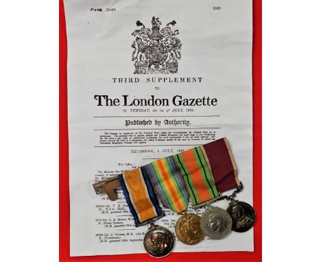 WW1 British Army medal group of 4 to Mesopotamia Military Medal winner Corporal Cook, 7th Hussars. War Medal &amp;amp; Victor