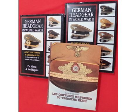 Book: German Headgear WW2 x 3 excellent hardback reference books Moran Maguire and Filippi. Visor hats and helmets of the Ger