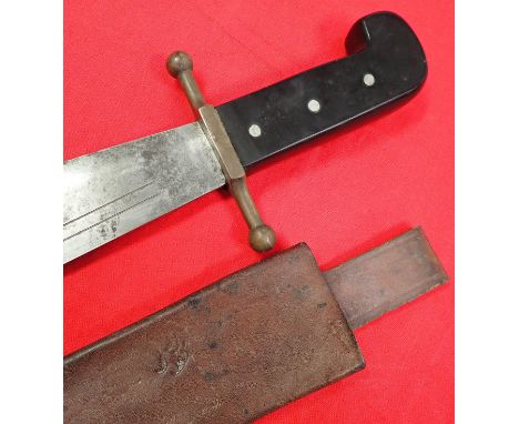 WW2 US Marine Corps kinfolks V44 fighting knife/survival machete. Iconic USMC Fighting knife features black composite handle,