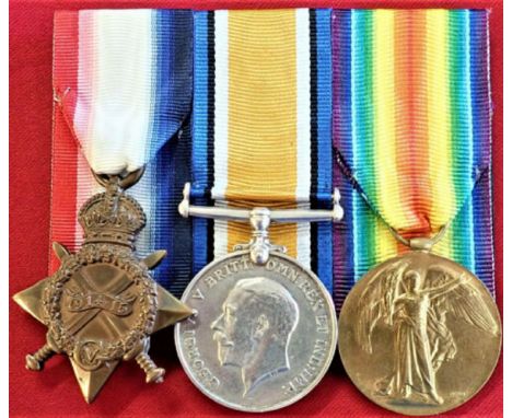 A WW1 Royal Navy ‘drowning casualty’ medal trio group to Stoker Griggs. 1914/15 Star, impressed named K. 21050 C. R. GRIGGS. 