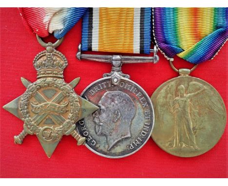 WW1 British Army 1915 medal trio to Private Sutton, Norfolk Regt &amp;amp; Royal Engineers, who served in Mesopotamia and Fra