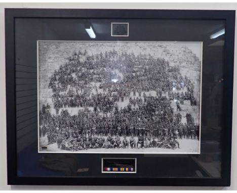 Framed print WWI Australian 11th Battalion on Pyramid. Quality print photo of the 11th Australian Battalion arrayed across th