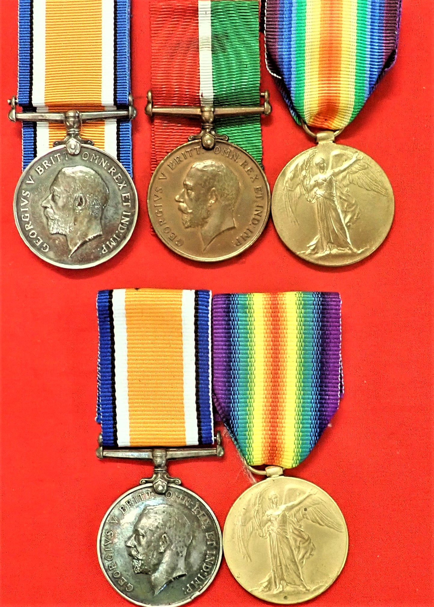 Lot of WW1 British service medals (5). WW1 British Army BWM & Victory ...