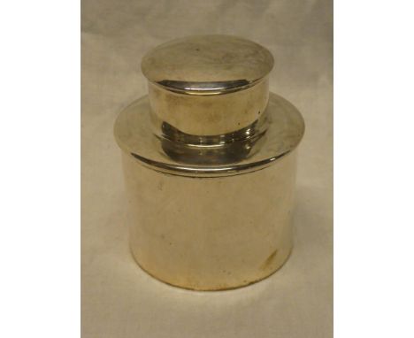 An Edward VII silver cylindrical tea caddy and cover, Chester mark 1905