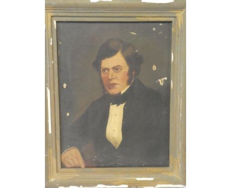 Artist Unknown - oil on canvasBust portrait of a gentleman, 15½" x 11½"