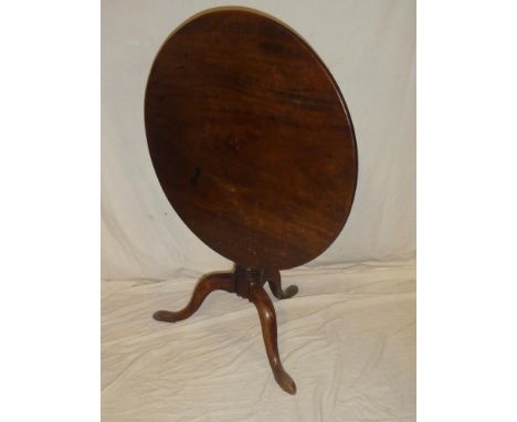 A 19th Century mahogany circular snap-top occasional table on turned column with tripod base