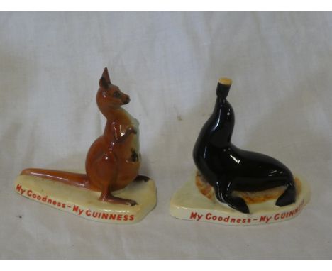 Two Carltonware china Guinness advertising figures including seal and kangeroo