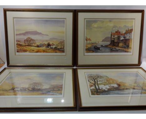 Staithes and three Rural Landscapes, four limited edition colour prints signed in pencil by Jack Green 33.5cm x 46.5cm (4)   
