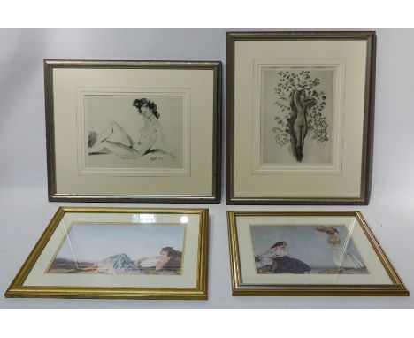 Female Nudes, two monochrome prints one after Henri Matisse and two William Russell Flint prints max 30.5cm x 22.5cm (4)   Co