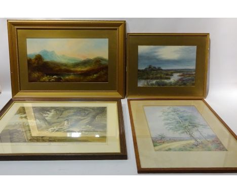 Rural Landscapes, four early 20th century watercolours unsigned, 'Desolation Waterloo', watercolour signed L. A. Webb and thr