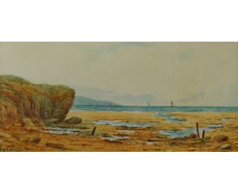 East Coast View, 19th/ early 20th century watercolour signed by J S Elliott, Seascape View, oil on board indistinctly signed,