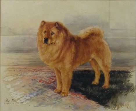 'The Boy' - portrait of a Chow Chow, watercolour signed and dated 1924 by Reuben Ward Binks (British 1880-1950) 23.5cm x 28cm