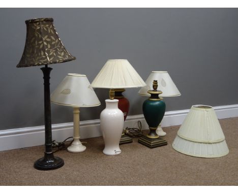 Two Marks & Spencer classical style table lamps, crazed pottery table lamp etc (6)   Condition Report   Click here for furthe