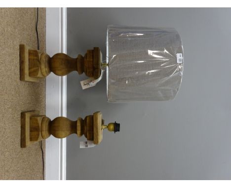 Pair of contemporary rustic wooden table lamps, by Light & Living, as new with tags, H35cm of main body   Condition Report   