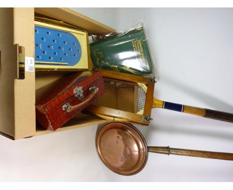 The Water Babies by Charles Kingsley, 50's Chad Valley Bagatelle board in box, 19th century warming pan, 'Ships at Anchor' wa