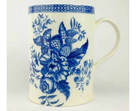 Caughley quart jug, c1780, decorated in the 'Pine Cone' pattern below a diaper border, H14cm    Condition Report  Very light 