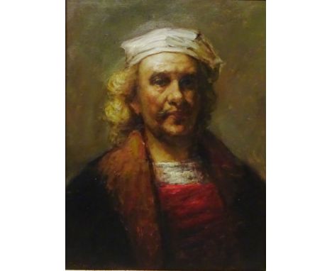 Portrait of Rembrandt, 20th century oil on canvas unsigned 39.5cm x 29.5cm   Condition Report   Click here for further images
