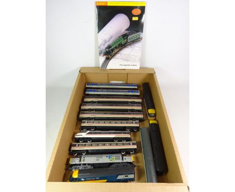 Hornby 00 gauge diesel locomotives, Lima intercity 125 locomotive, other similar locomotives and carriages in one box   Condi