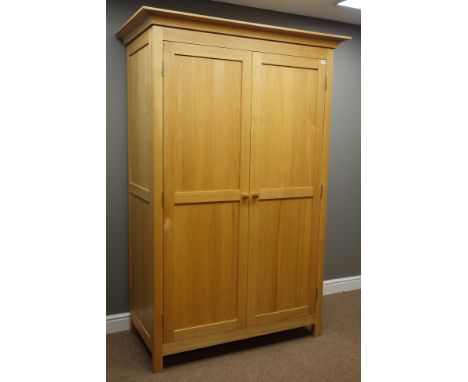 Light ash double wardrobe, W130cm, H195cm, D68cm   Condition Report   Click here for further images, condition, auction times