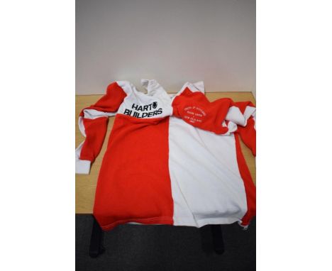 A Halbro Red &amp; White 1993 South of Scotland Rugby Union V New Zealand Rugby Shirt, Hart Builders to front and No 20 to re