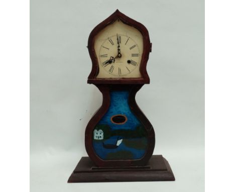 A late 19th century American clock case - by Seth Thomas, fitted with a modern electronic movement, the case in the French ma