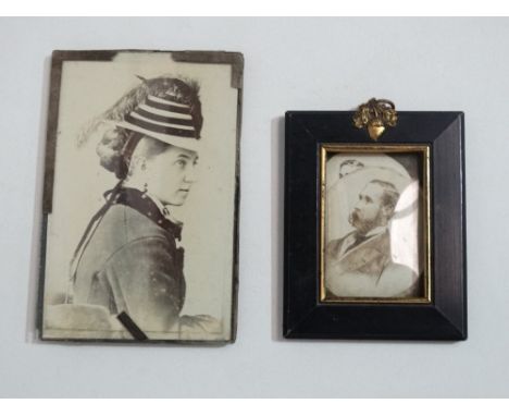 Pen and ink portrait etc. - a framed pen and ink portrait of John Philips 1872, together with another similar in the same fra
