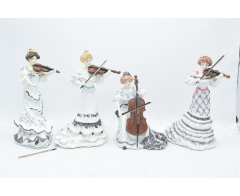 A collection of Royal Doulton figures 'Edwardian String Quartet' to include First Violin HN3704, Second Violin HN3705 (slight