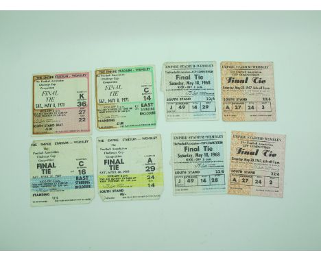 F.A. Cup Final Tickets 1967, a pair turnstile 'A' row 24, seats 2 &amp; 3. 1968 a pair turnstile 'J', row 14, seats 28 &amp; 