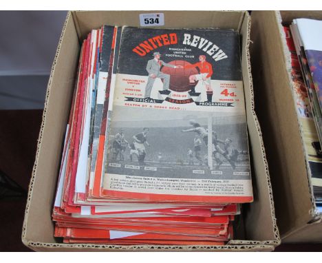 Manchester United Home Programmes 1959-75, including v. Willem II, Partizan, Real Madrid, Estudiantes, Helsingin, 71-2 v. Ars
