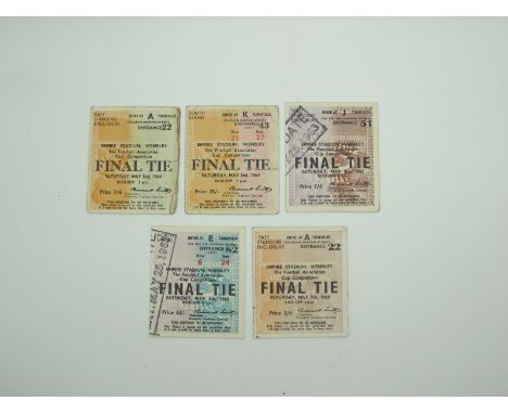 F.A. Cup Final Tickets 1960, turnstile 'A' 1963 x 2, turnstile 'E' &amp; 'J', 1964 x 2 turnstile 'A' &amp; 'K'.