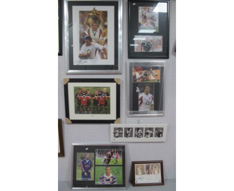 British Lions Rugby Union Prints, many signatures include Martin Johnson, Johnny Wilkinson. (7).