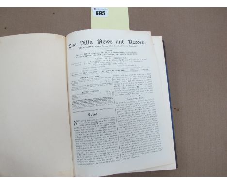 Bound Volume, Aston Villa 1934-35 Season Programmes, with covers removed prior to binding, all first team games and reserves,