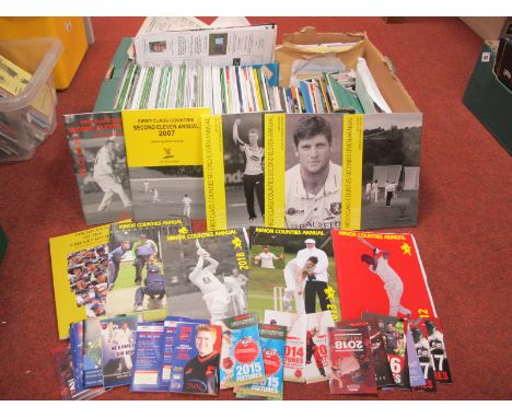 Cricket - Scorecards, fixture cards, cricket statistician, First Class Counties annuals, autograph book, Sheffield Sports Sta